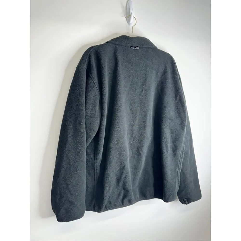 The North Face Jacket Mens Large‎ Black Full Zip Fleece Logo Front Pcokets